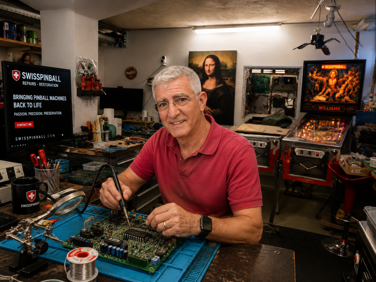 SwissPinball — réparation électronique de flipper dans l’atelier à Gland